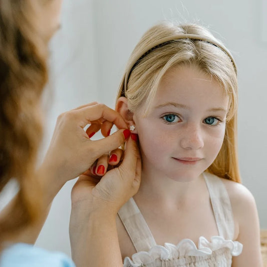 SILVER LININGS // Kids White Daisy Enamel Studs