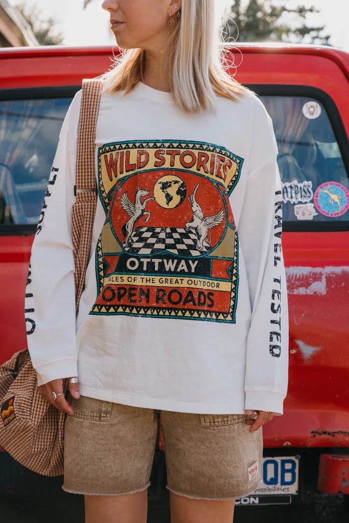 Wild Stories LS Tee WHITE