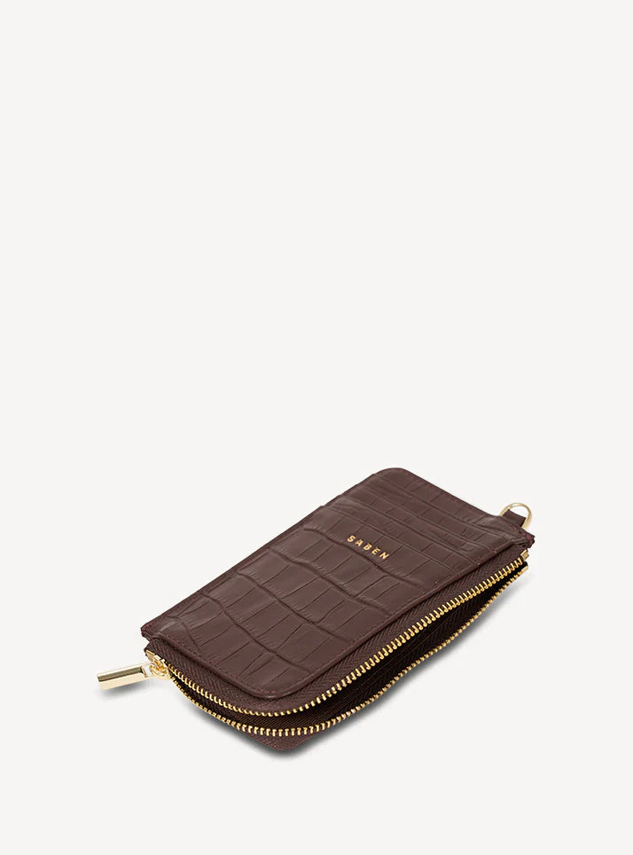 SABEN // Winona Card Holder ESPRESSO CROC