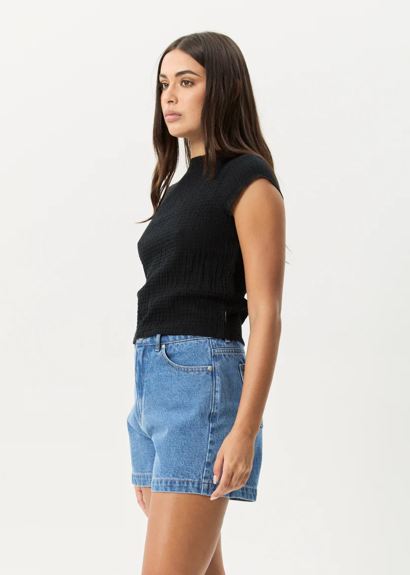 Wren Seersucker Top BLACK