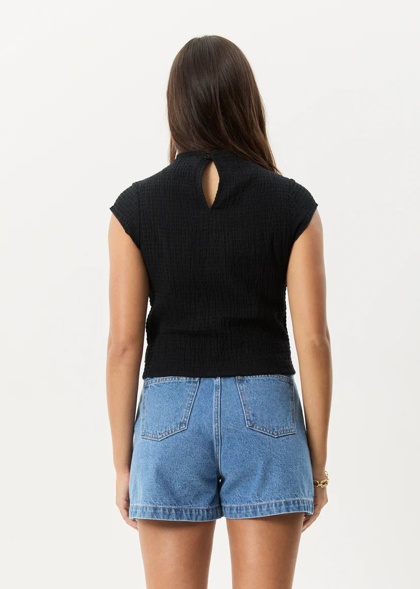 Wren Seersucker Top BLACK