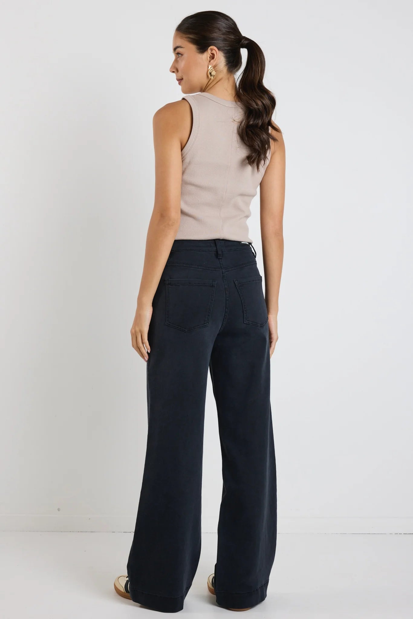 AMONG THE BRAVE // Zoey High Rise Wide Leg Pocket Jean BLACK