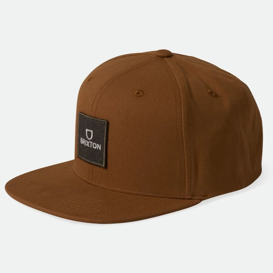 BRIXTON // Alpha Square MP Snapback TAN/CHARCOAL