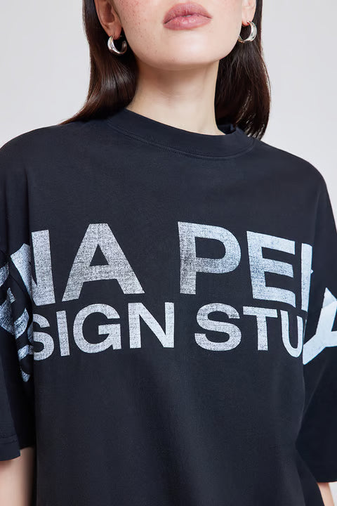 ENA PELLY // Supersized Logo Tee BLACK