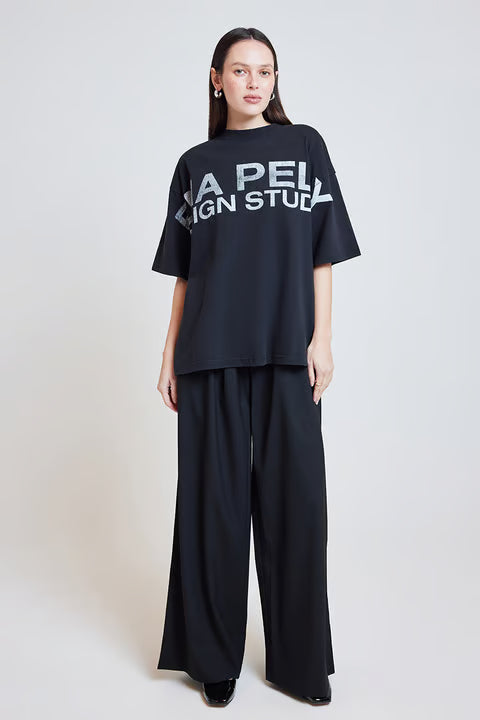 ENA PELLY // Supersized Logo Tee BLACK