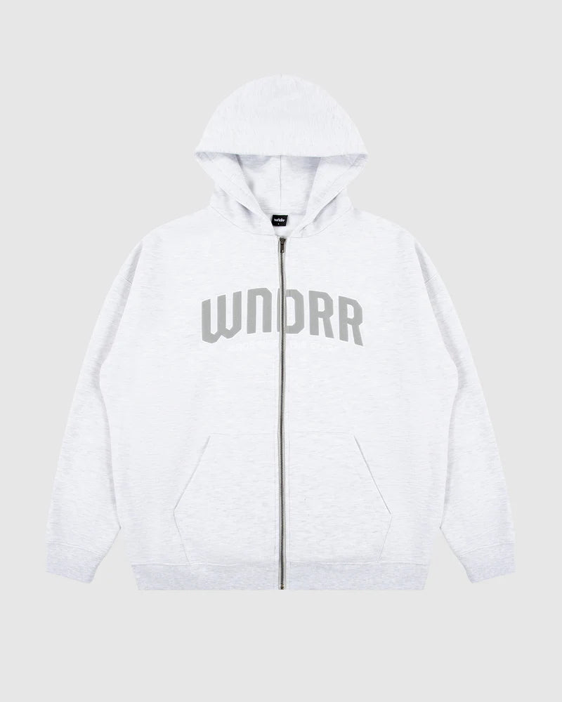 WNDRR // Feud Zip Hood Sweat WHITE MARLE
