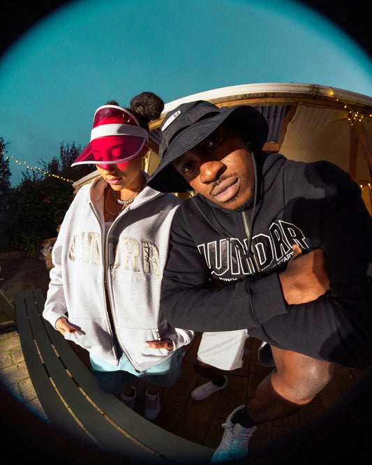 WNDRR // Feud Zip Hood Sweat WHITE MARLE