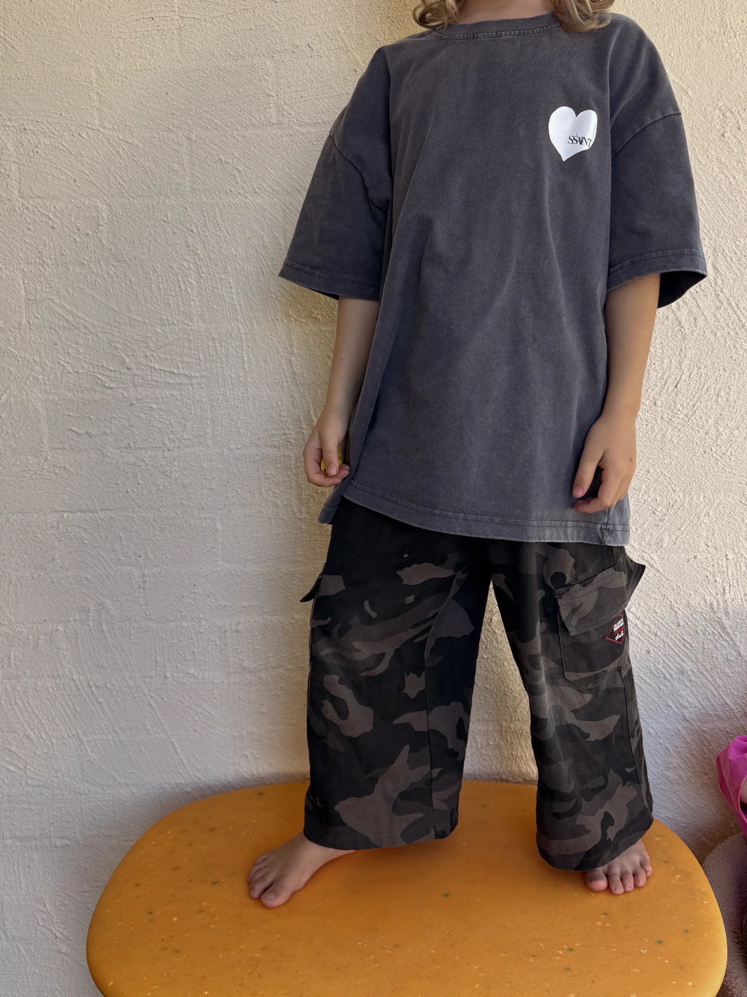 Kids Heart Tee CHARCOAL