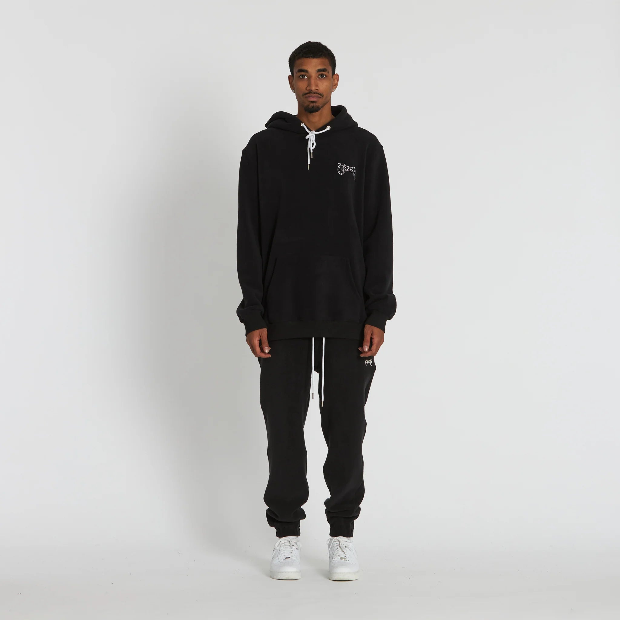 CRATE // Scripted Polar fleece Trackpants BLACK
