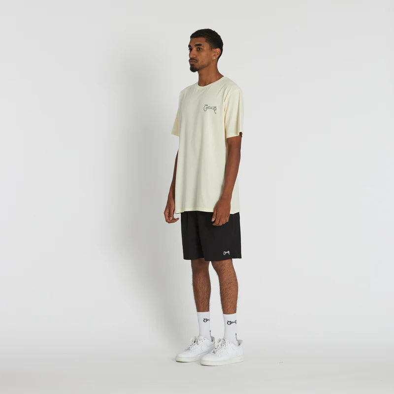 CRATE // Scripted Stamp Walk Shorts BLACK