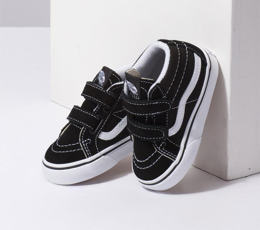 VANS // Kids SK8-Mid Rise Velcro BLACK/WHITE