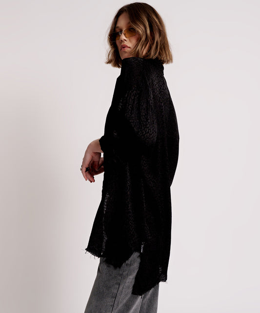 ONE TEASPOON // Dirty Angel Longline Shirt BLACK