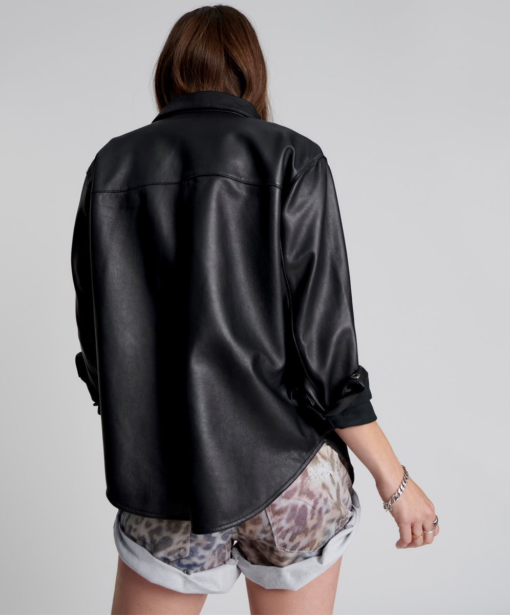 ONE TEASPOON // Aria Leather Oversized Shacket