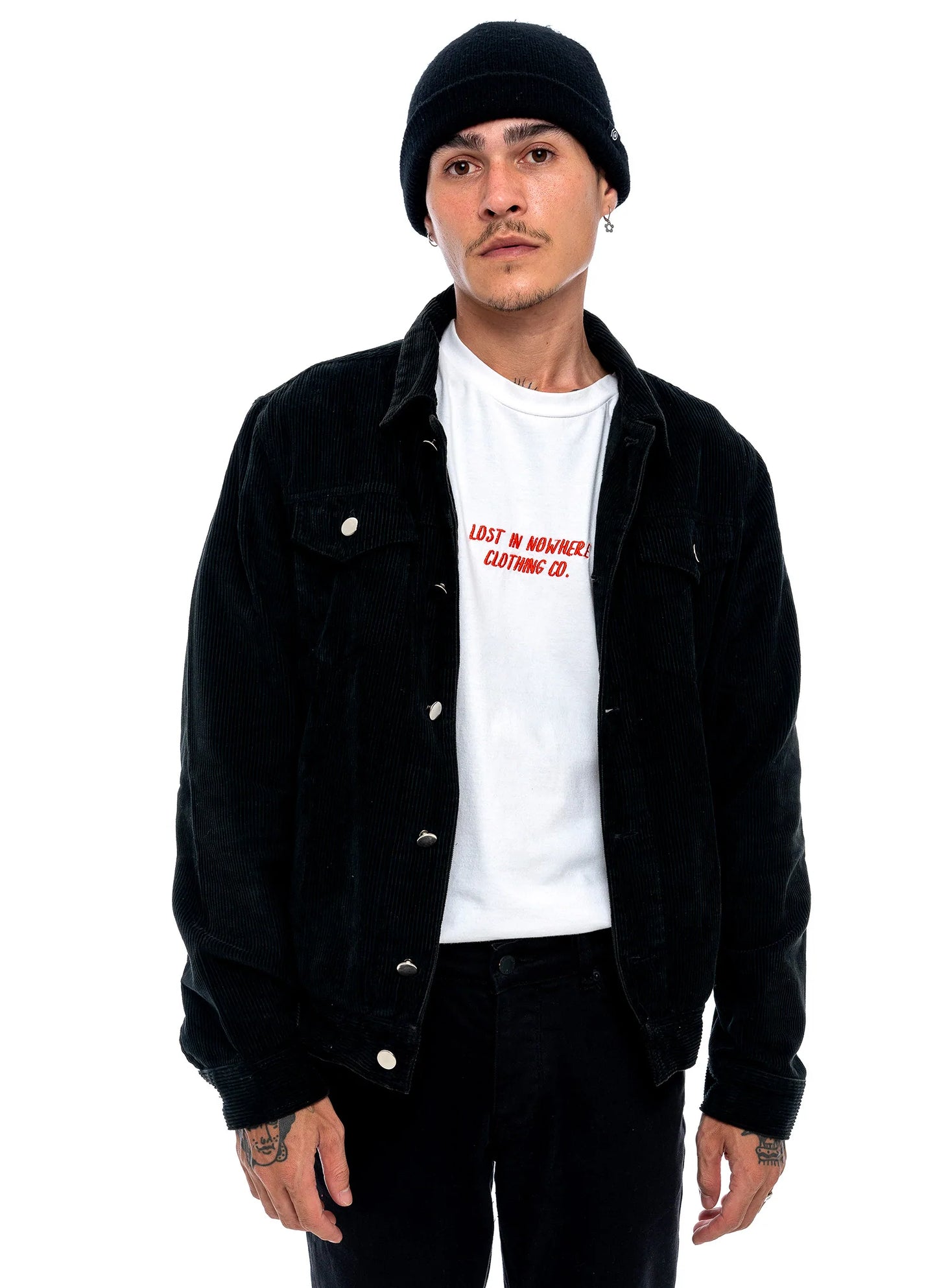 LOST IN NOWHERE // Corduroy Bomber Jacket BLACK