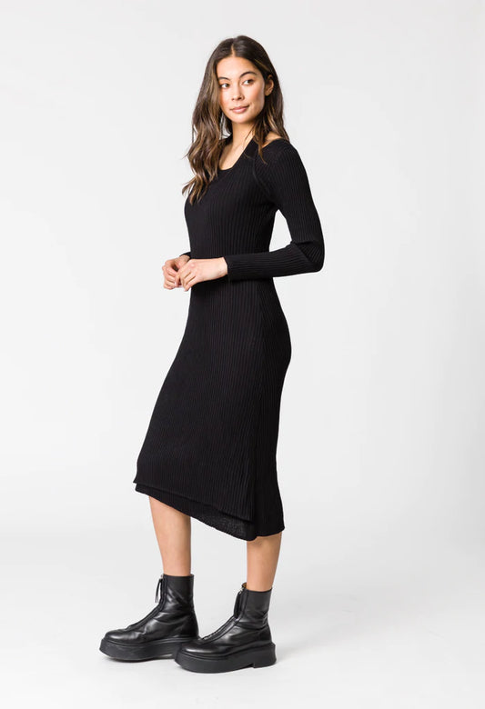 REMAIN // Burke Rib Knit Dress BLACK