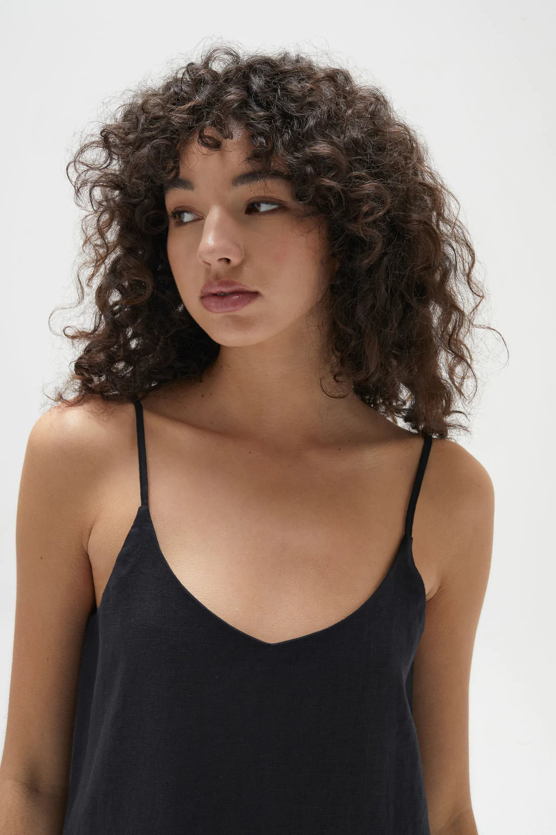 ASSEMBLY LABEL // Linen Slip Dress BLACK