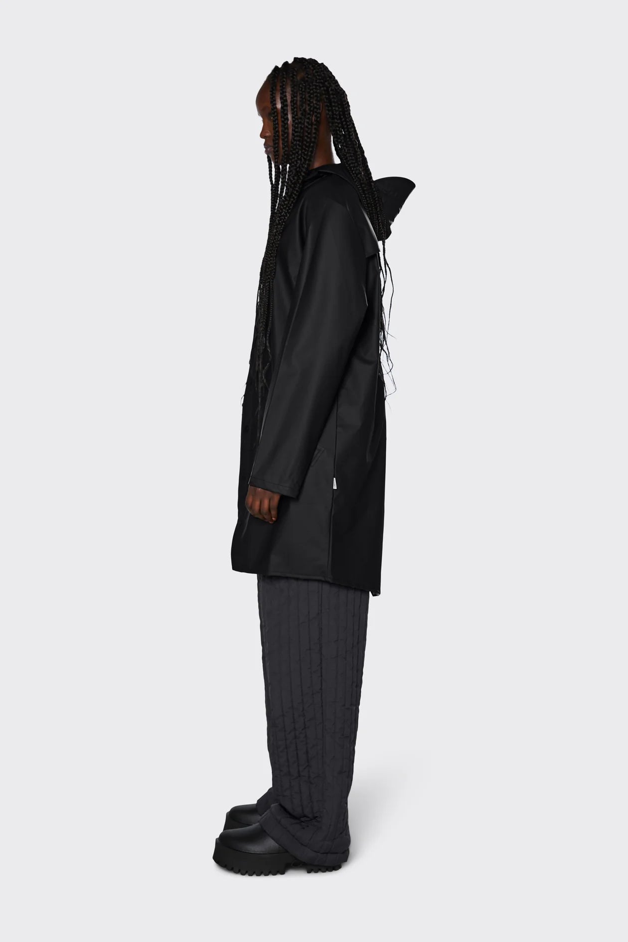 RAINS // UNISEX Long Jacket BLACK
