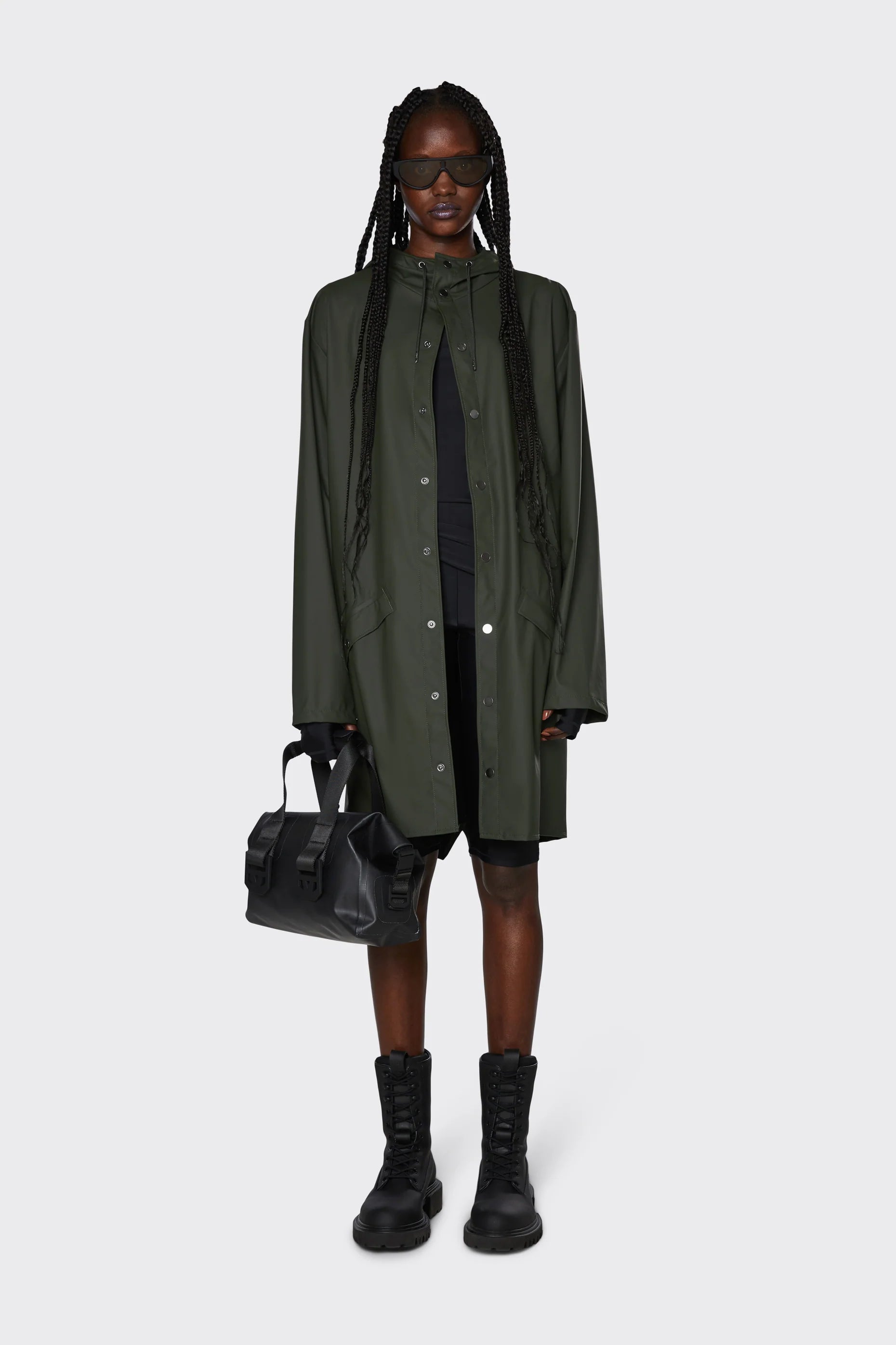 RAINS // UNISEX Long Jacket GREEN