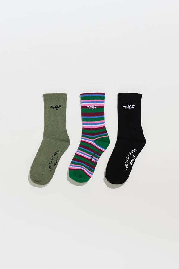 MISFIT // Sk8 Birds 3pk Sock MULTI