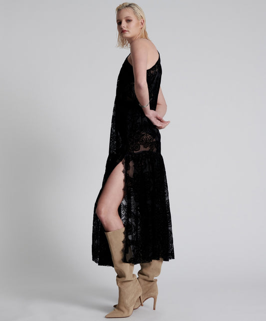 ONE TEASPOON // Western Defiance Long Slip Dress BLACK