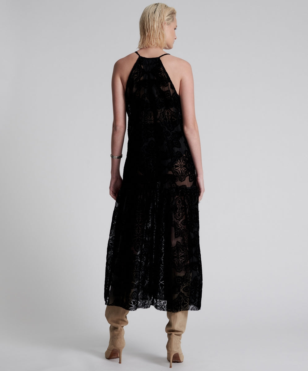 ONE TEASPOON // Western Defiance Long Slip Dress BLACK