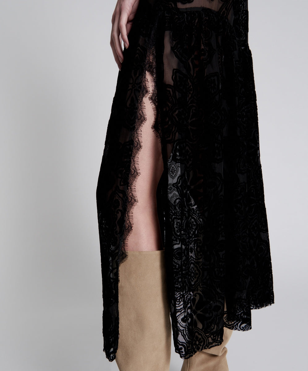 ONE TEASPOON // Western Defiance Long Slip Dress BLACK