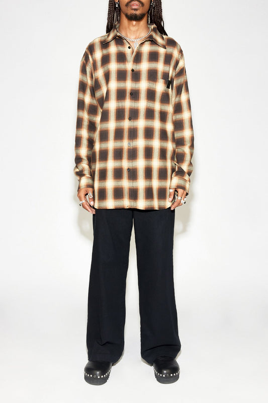 STOLEN GIRLFRIENDS CLUB // Pioneer Plaid Overshirt BROWN/BUTTER