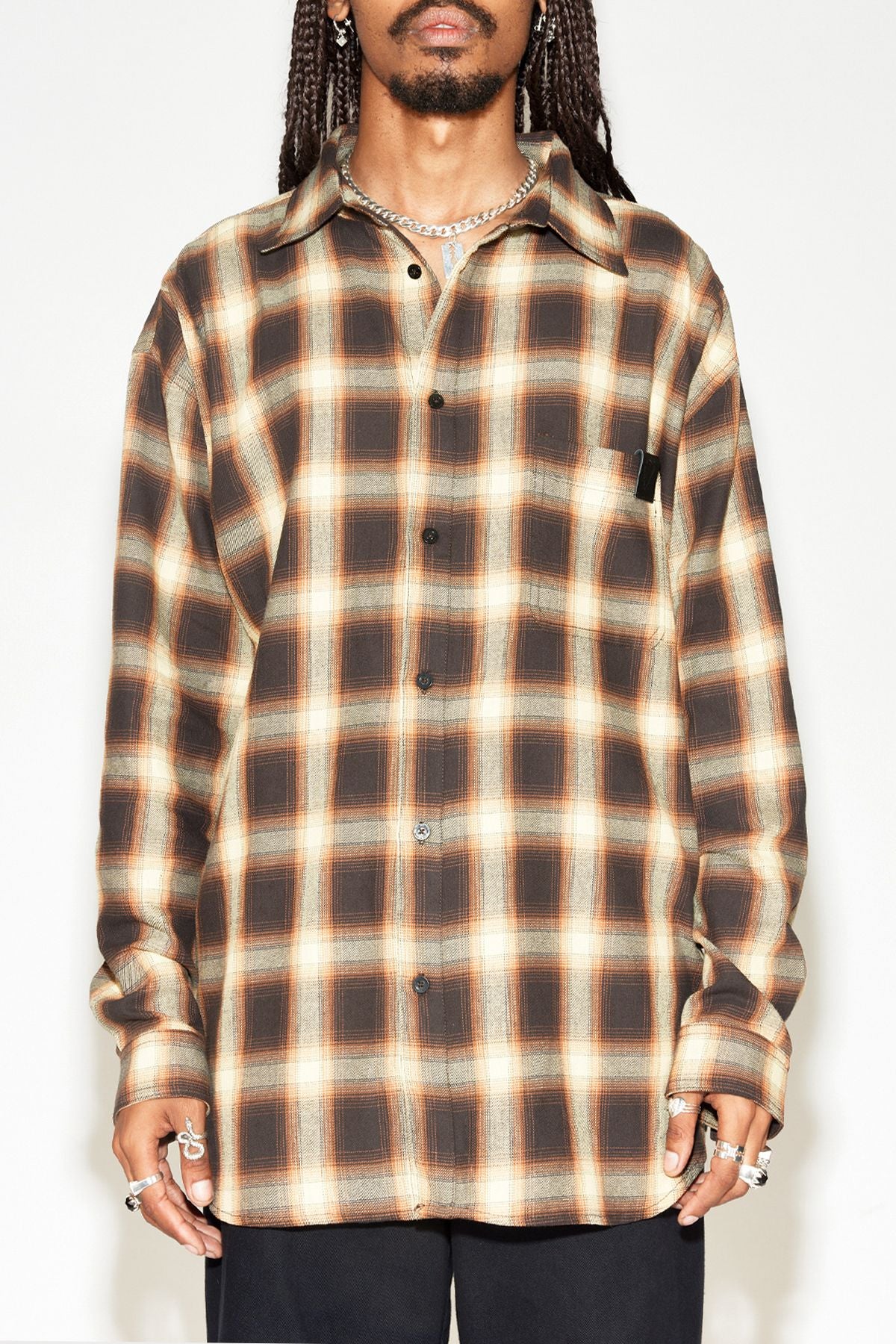 STOLEN GIRLFRIENDS CLUB // Pioneer Plaid Overshirt BROWN/BUTTER