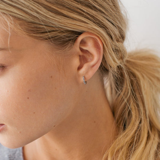 S O P H I E // Mini Rock Huggies SILVER/BLACK