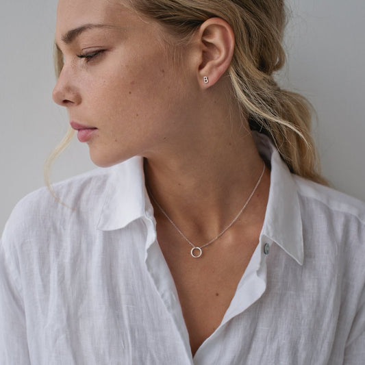 S O P H I E // Stud Little Letter SILVER