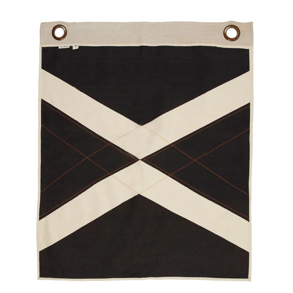 PONY RIDER // Wall Banner World Flag BLACK