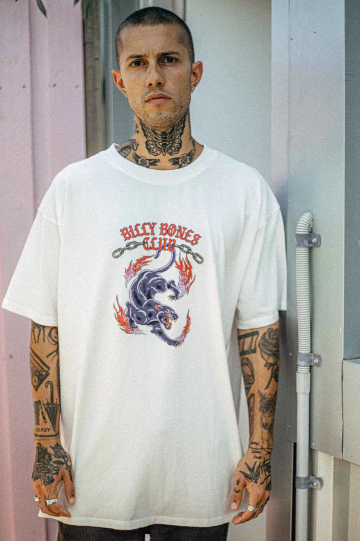 BILLY BONES // Panther Tee VINTAGE WHITE