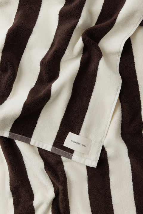ASSEMBLY LABEL // Cotton Stripe Beach Towel GANACHE CREAM