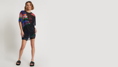 ONE TEASPOON // 99 CENT Dreams Mesh T Dress BLACK