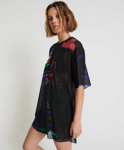 ONE TEASPOON // 99 CENT Dreams Mesh T Dress BLACK
