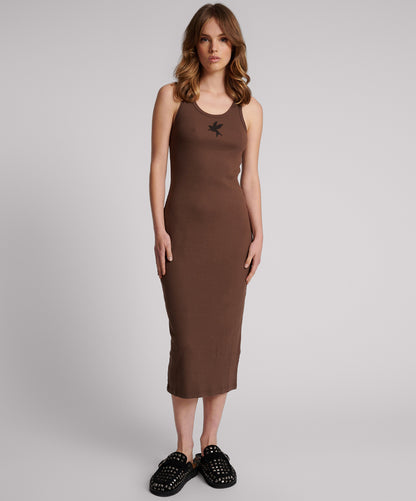 ONE TEASPOON // Rib Singlet Midi Dress CHOCOLATE