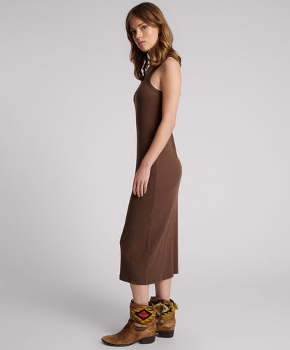 ONE TEASPOON // Rib Singlet Midi Dress CHOCOLATE