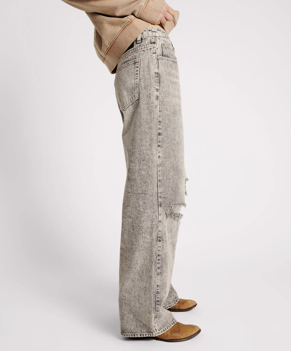 ONE TEASPOON // Jackson Mid Waist Wide Leg Jeans SMOKE