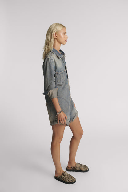 ONE TEASPOON // Prophecy Denim Jumpsuit ISLAND BLUE