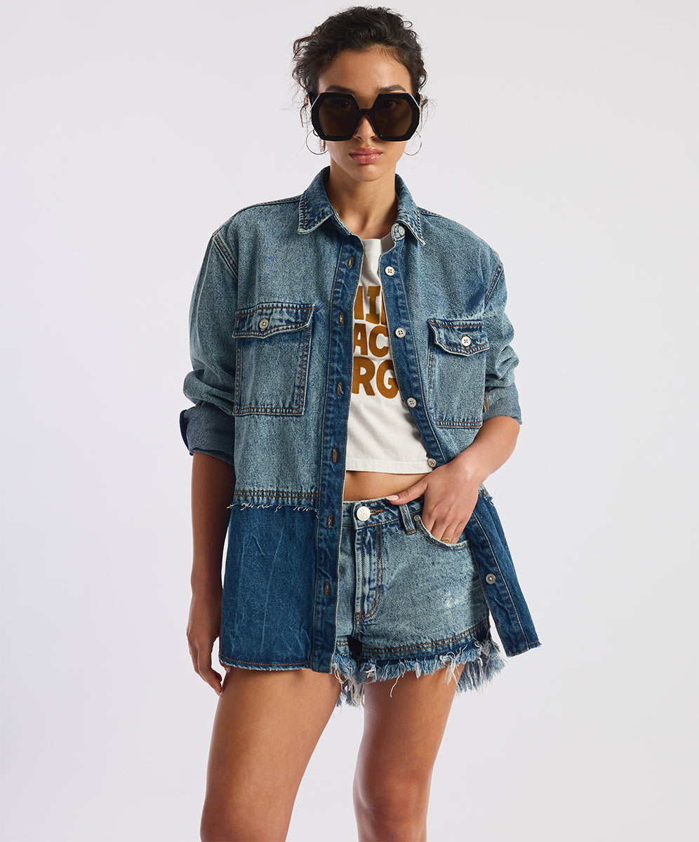 Foundry Everyday Denim Shirt EROSION BLU