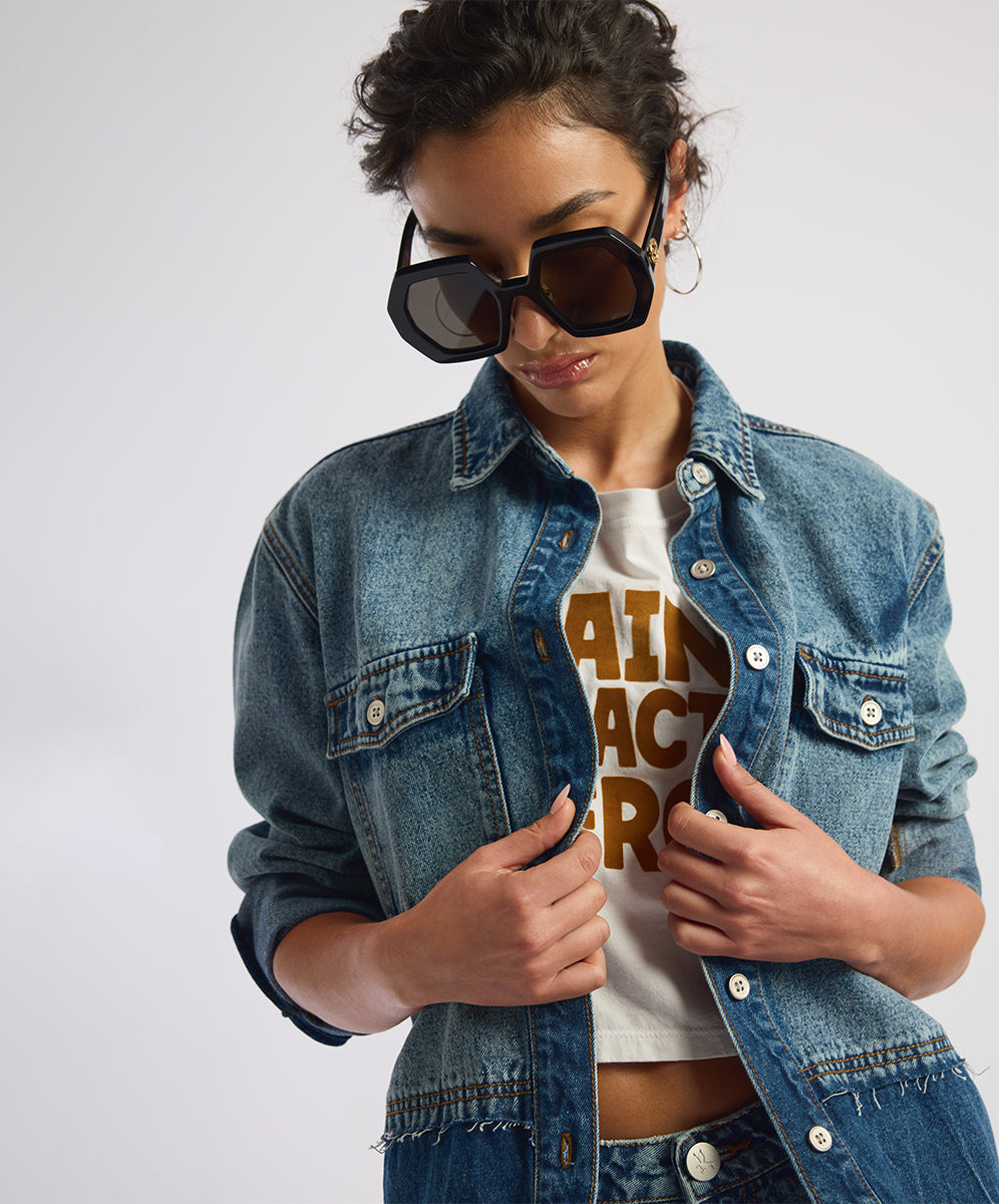 Foundry Everyday Denim Shirt EROSION BLU