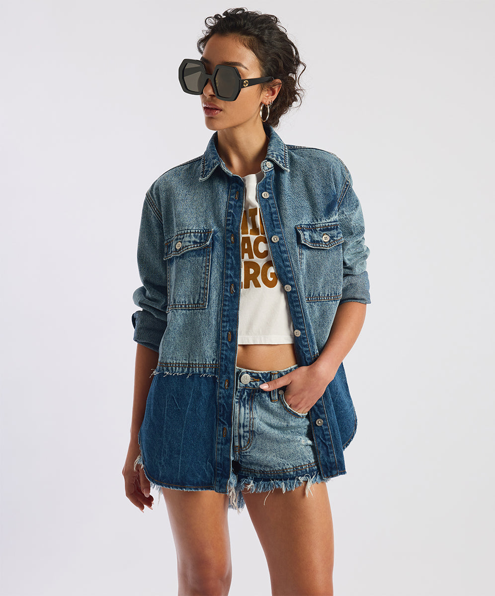 Foundry Everyday Denim Shirt EROSION BLU