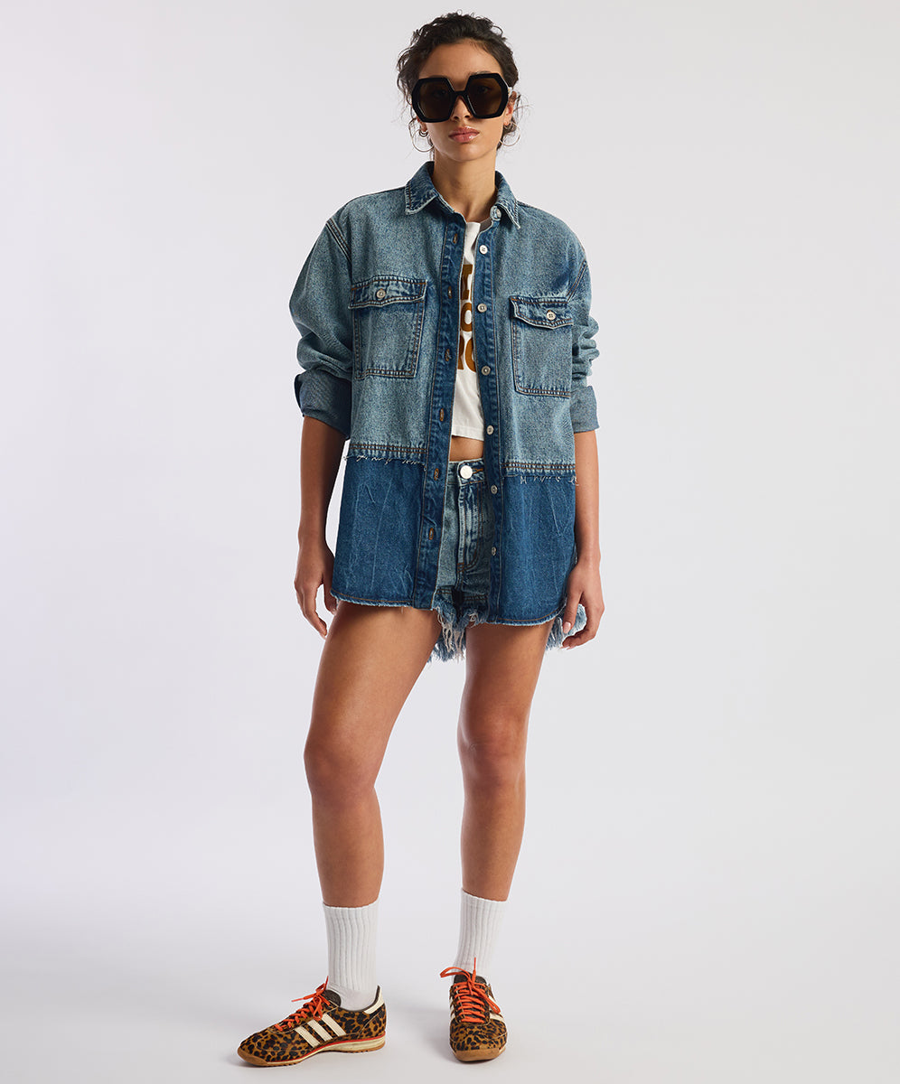 Foundry Everyday Denim Shirt EROSION BLU