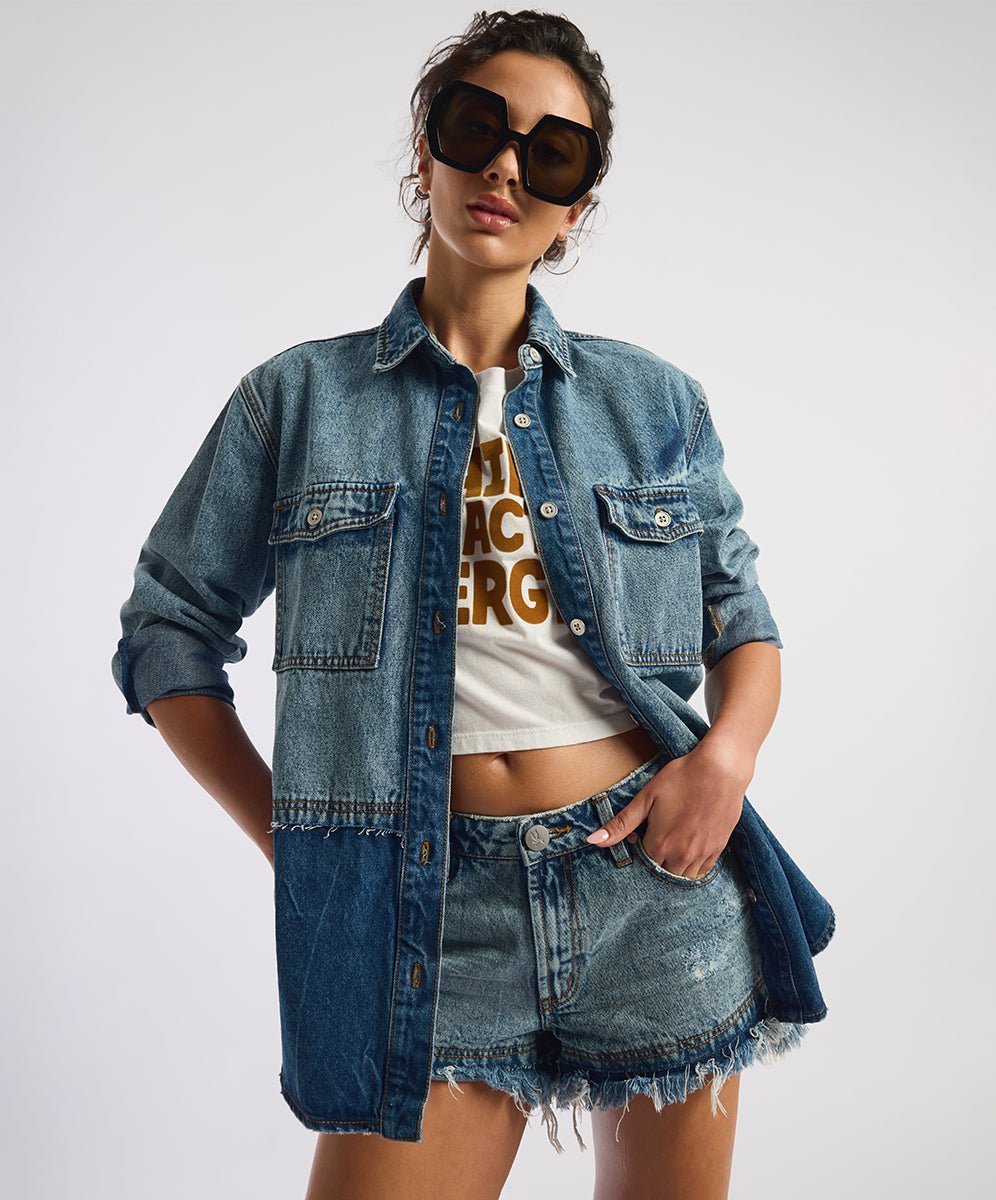 Foundry Everyday Denim Shirt EROSION BLU