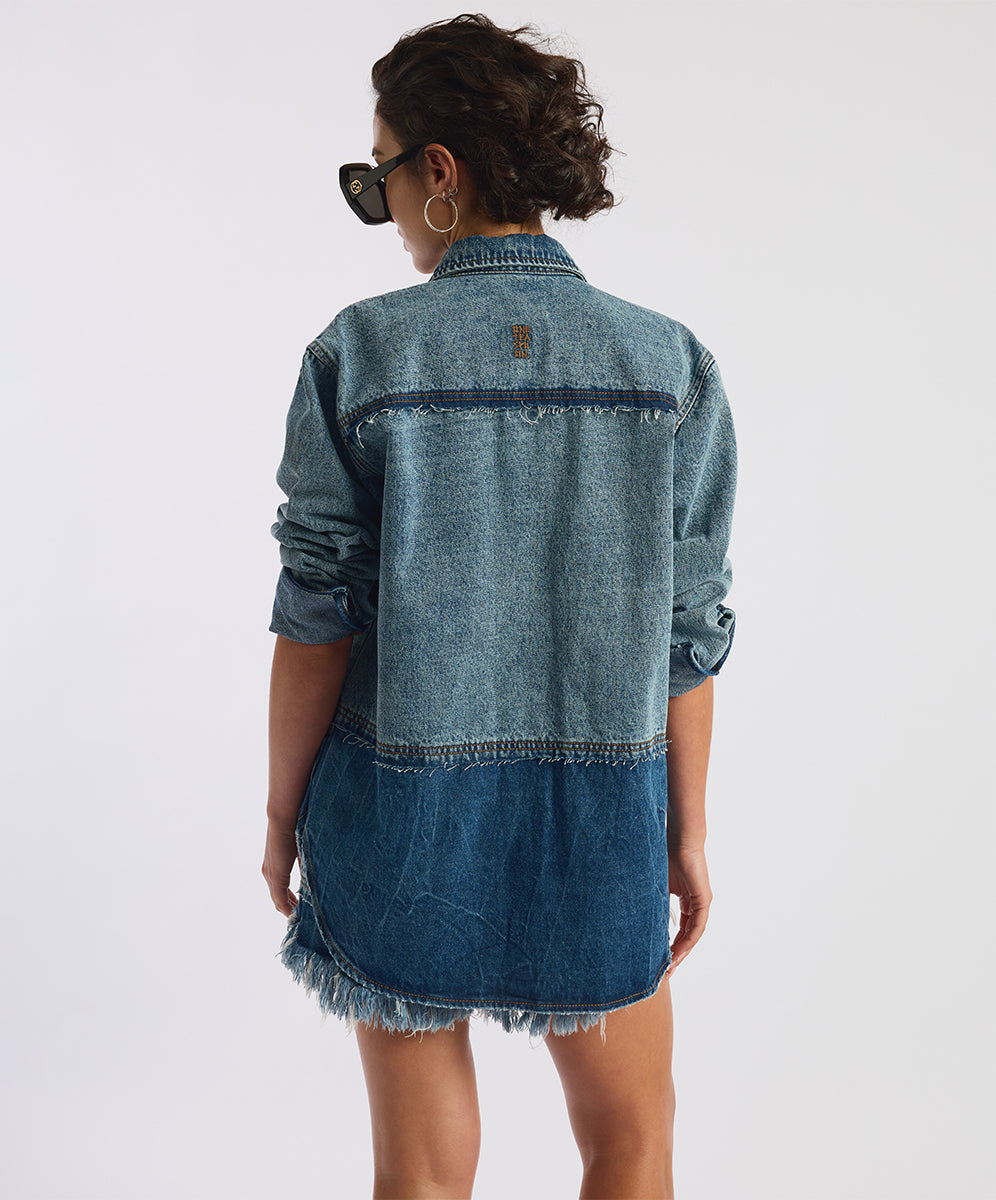 Foundry Everyday Denim Shirt EROSION BLU
