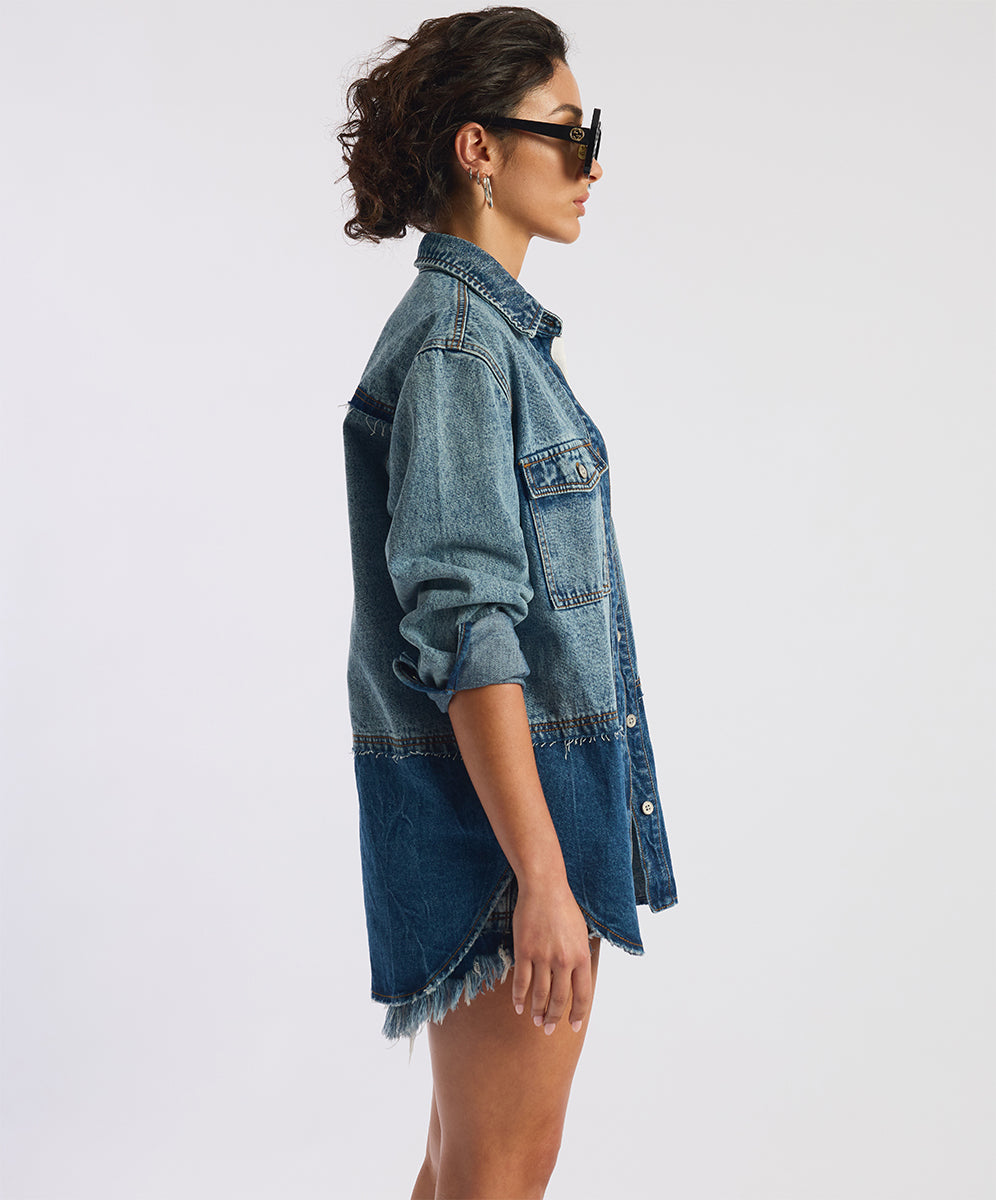 Foundry Everyday Denim Shirt EROSION BLU