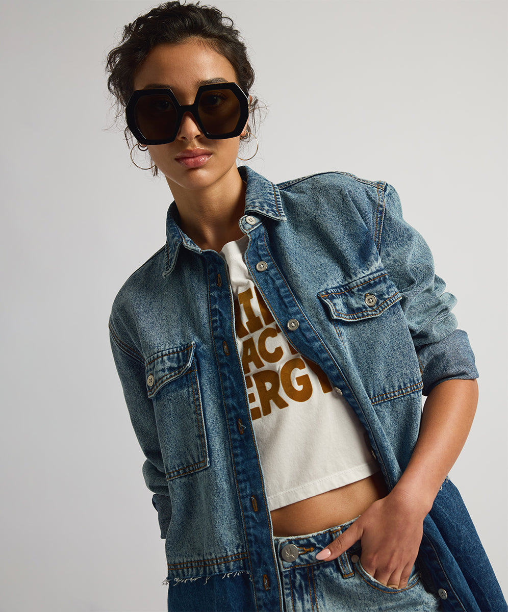 Foundry Everyday Denim Shirt EROSION BLU