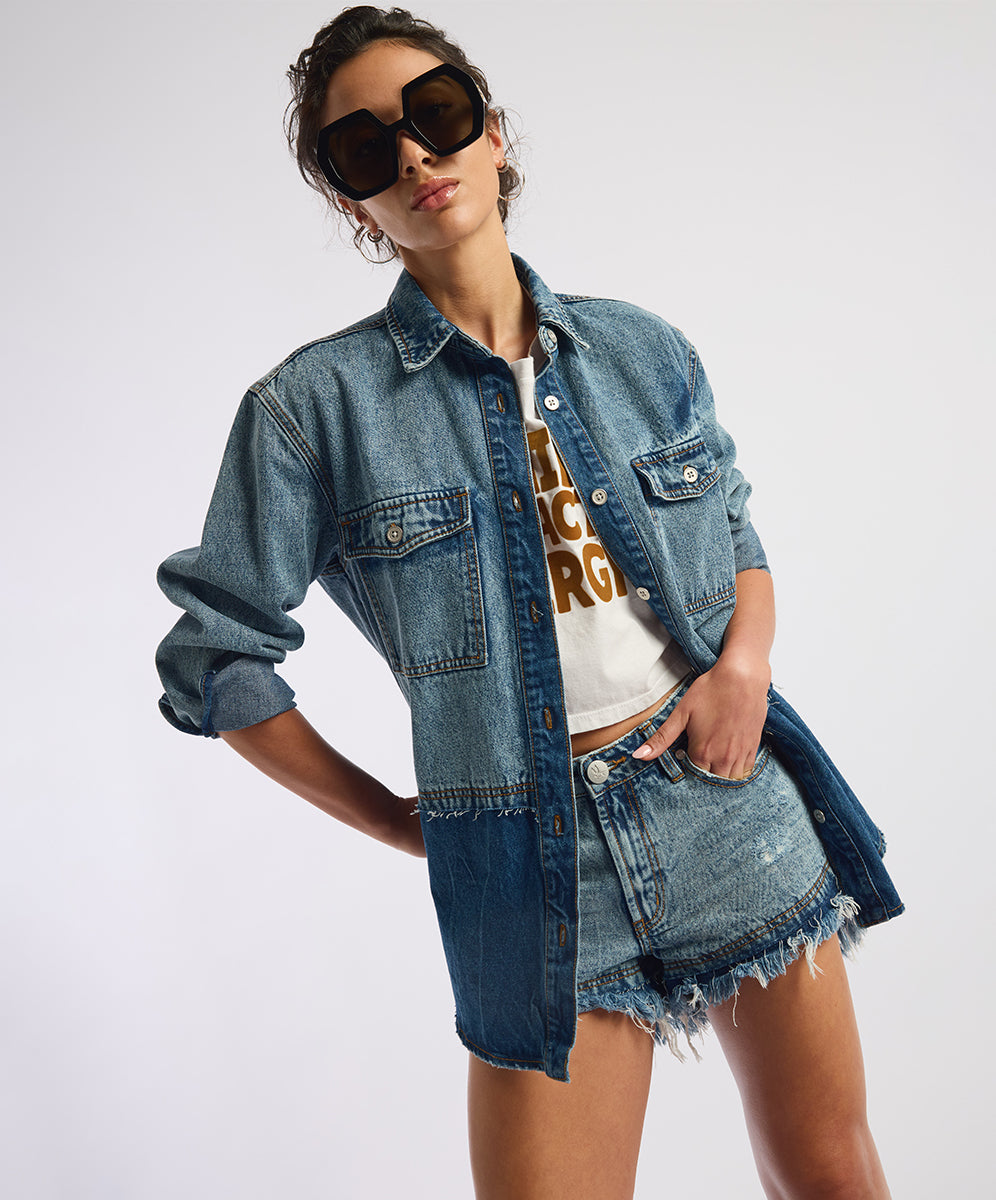 Foundry Everyday Denim Shirt EROSION BLU