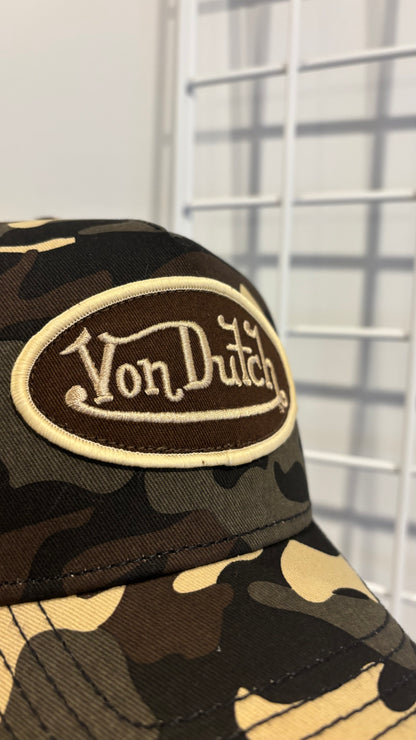 VON DUTCH // Unisex Trucker Hat BROWN CAMO