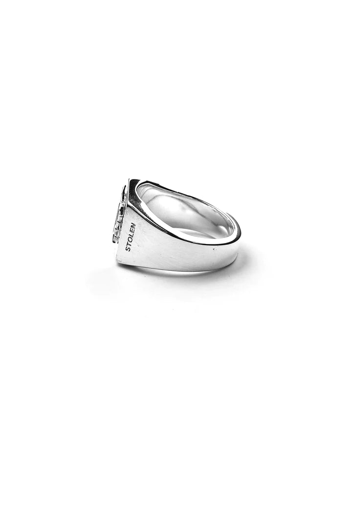 SGC // Raised Spiked Heart Signet SILVER